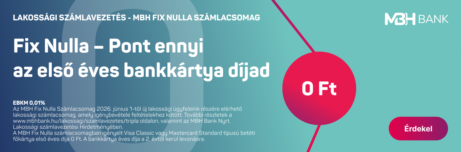 MBH bank - Fixnulla bankkártya